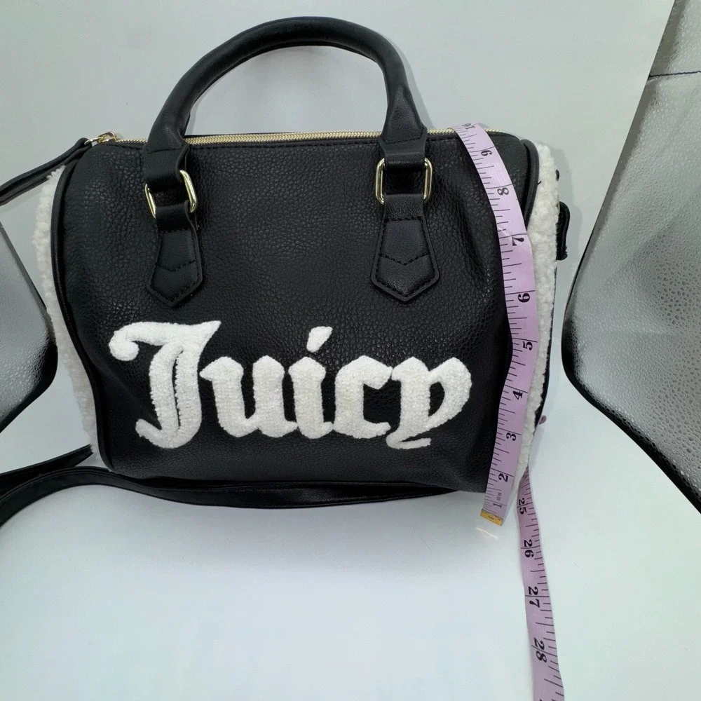 Juicy‎ Couture Sherpa Faur Fur Speedy Flashback Satchel Crossbody Bag Purse Y2K
